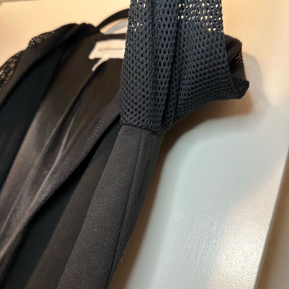 BCBGeneration Medium Open Front Women’s Hoodie Mesh Panel Solid Black EUC - Picture 5 of 12